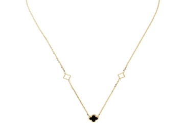 Žluté zlato náhrdelník VC onyx 42-45cm